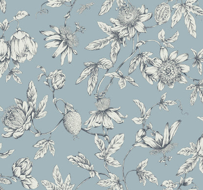 Passion Flower Toile Wallpaper