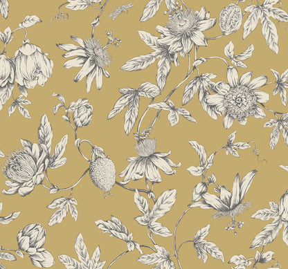 Passion Flower Toile Wallpaper