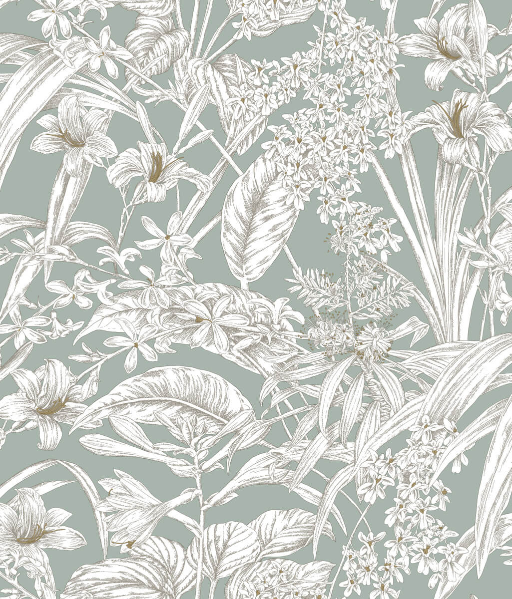 Orchid Conservatory Toile Wallpaper
