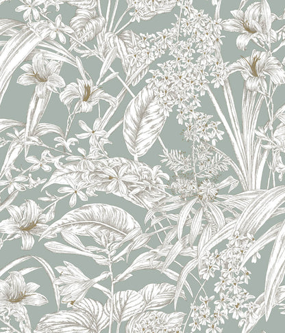 Orchid Conservatory Toile Wallpaper