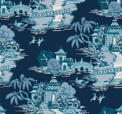 Pagoda And Sampan Scenic Wallpaper