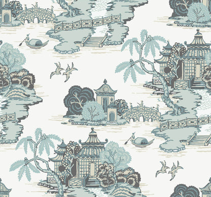 Pagoda And Sampan Scenic Wallpaper