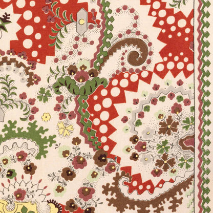 Rimski Fabric by Décors Barbares in Red, border detail