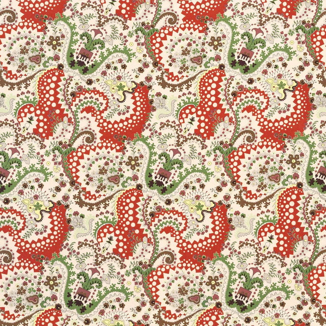 Rimski Fabric by Décors Barbares in Red