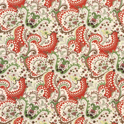 Rimski Fabric by Décors Barbares in Red