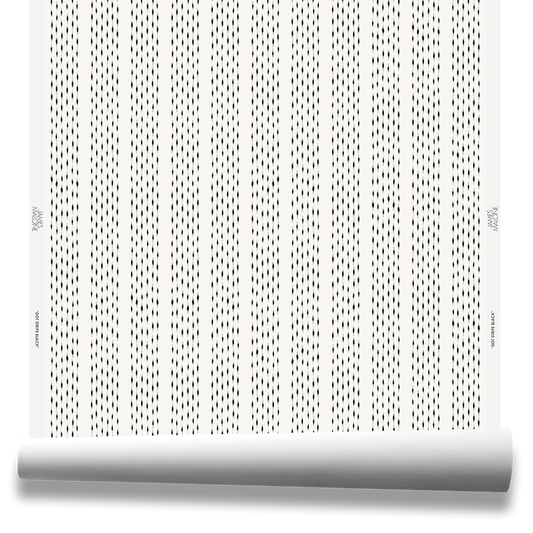 Dot Stripe Wallpaper by James Malone in Black