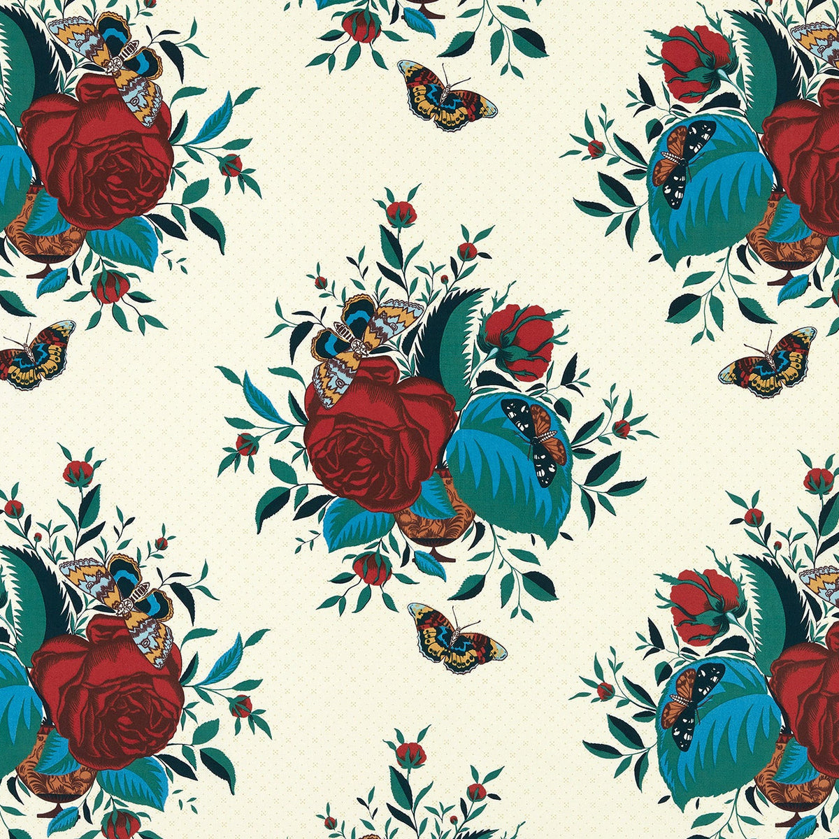 Roses Tchékhonine Fabric by Décors Barbares in Original