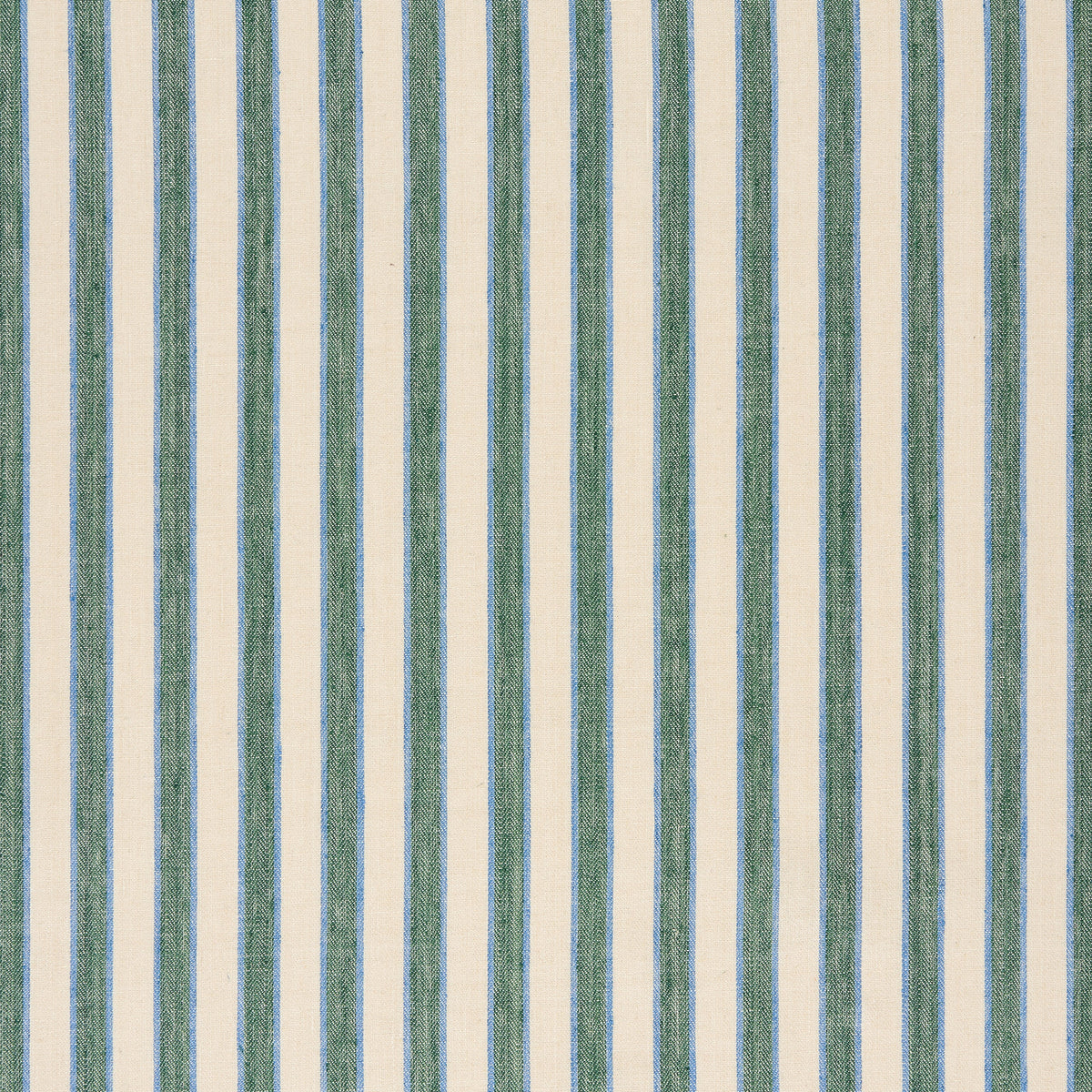 Standen Stripe Fabric by Vanrenen Hanbury in Leaf Green