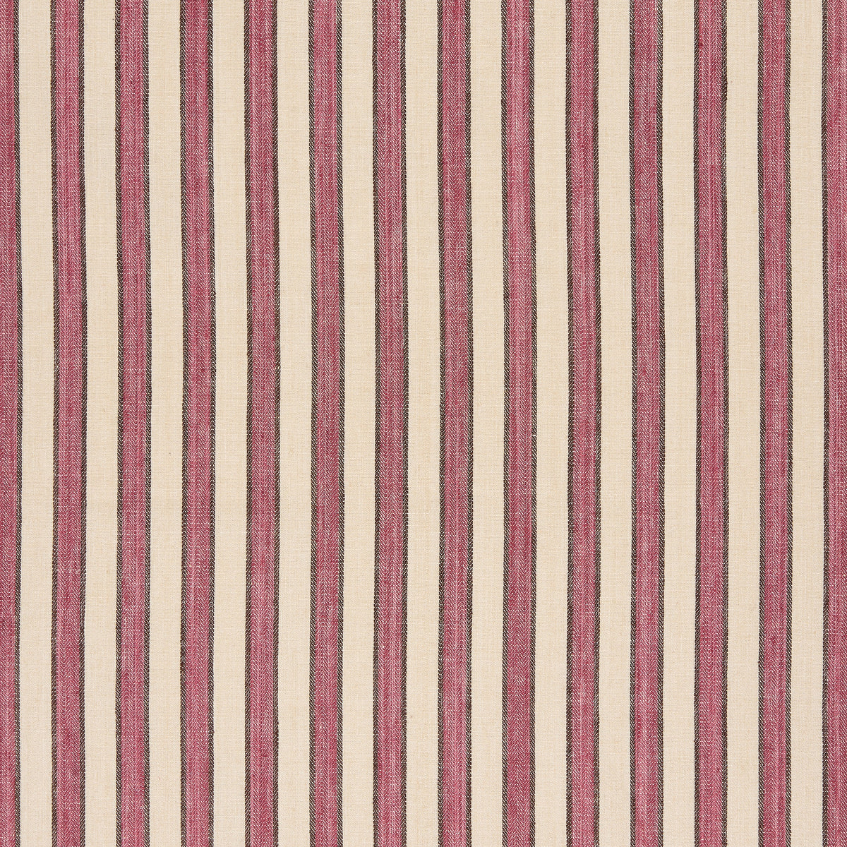 Standen Stripe Fabric by Vanrenen Hanbury in Raspberry