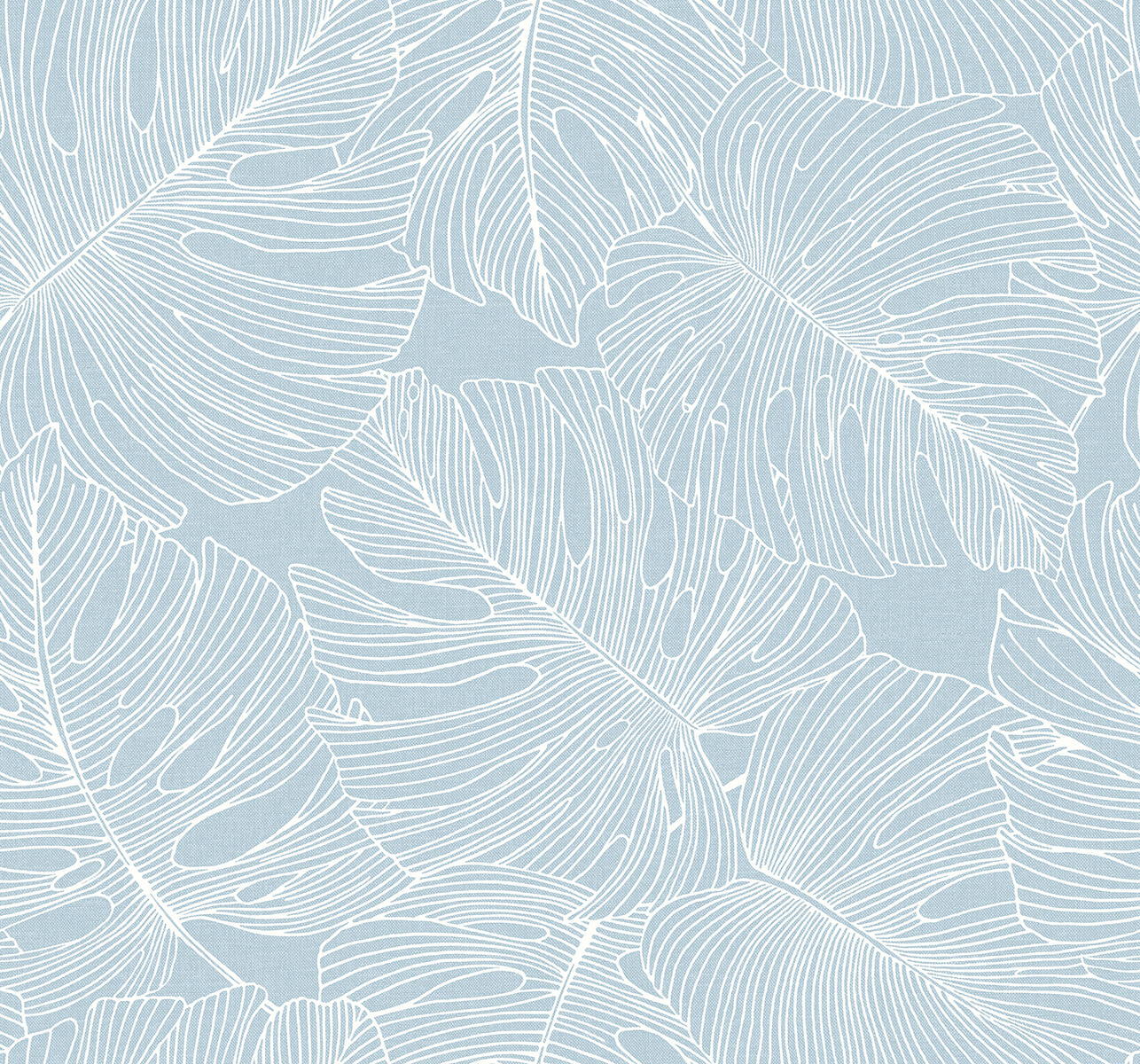 Seabrook Summer House Tarra Monstera Leaf Wallpaper - Early Sky