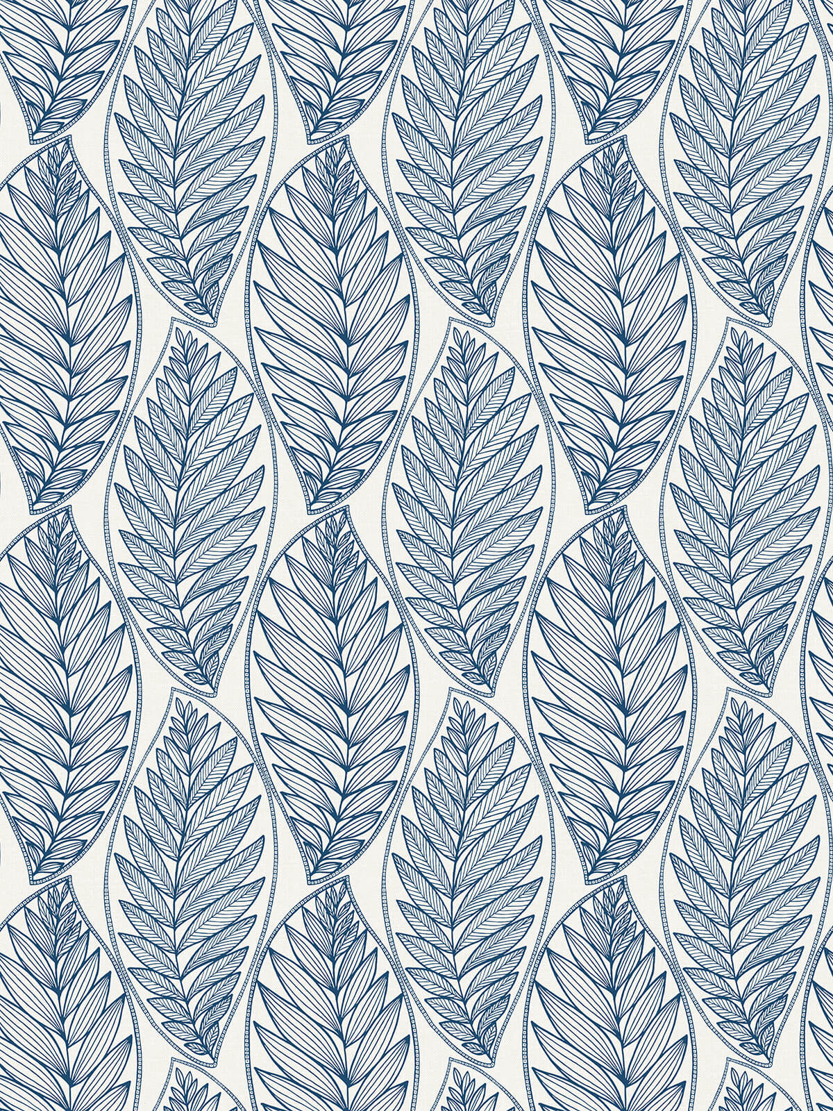 Seabrook Summer House Kira Leaf Husk Wallpaper - Blue Suede
