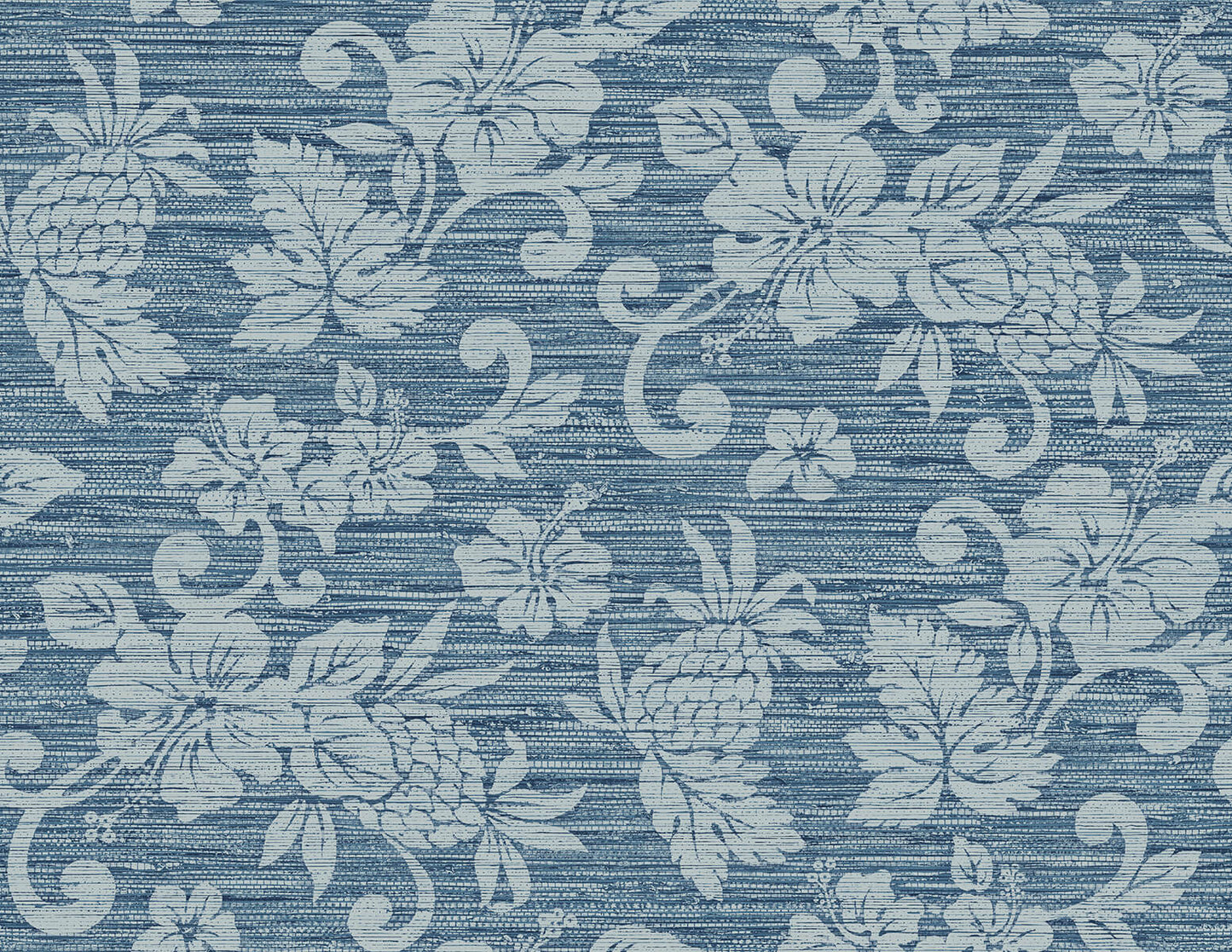 Seabrook Summer House Juno Island Floral Wallpaper - Bay Blue