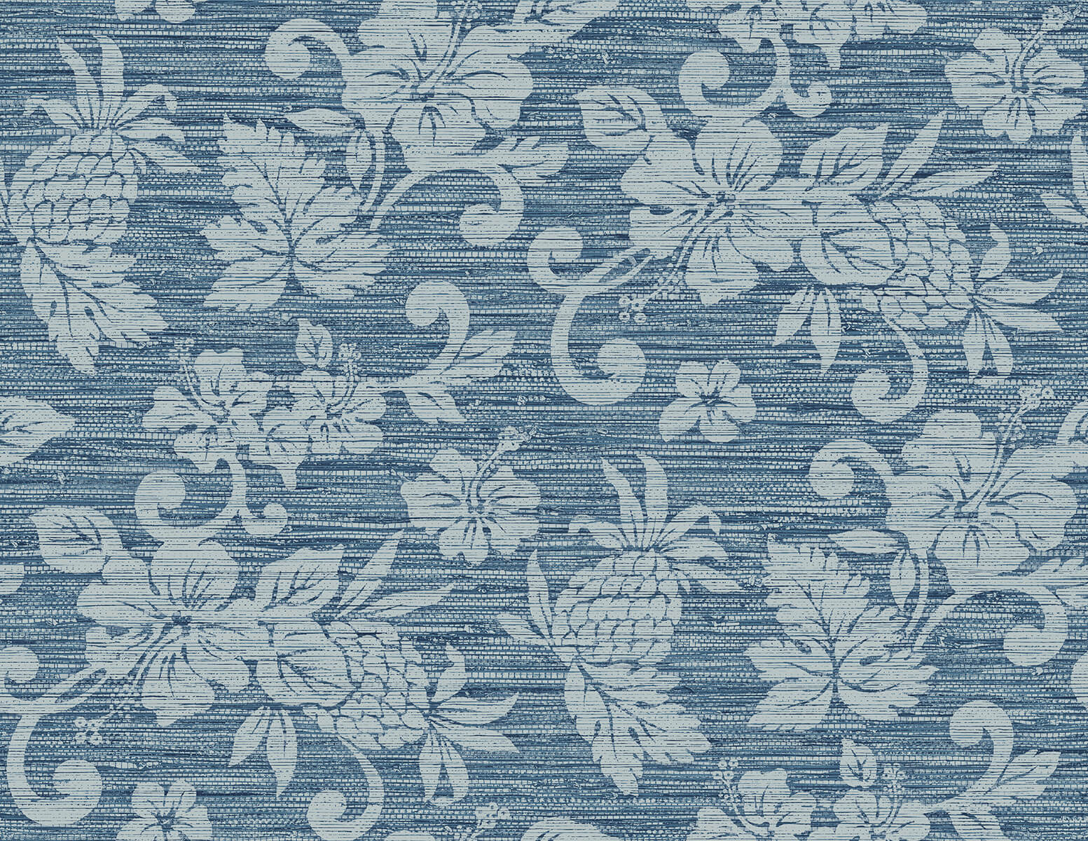 Seabrook Summer House Juno Island Floral Wallpaper - Bay Blue
