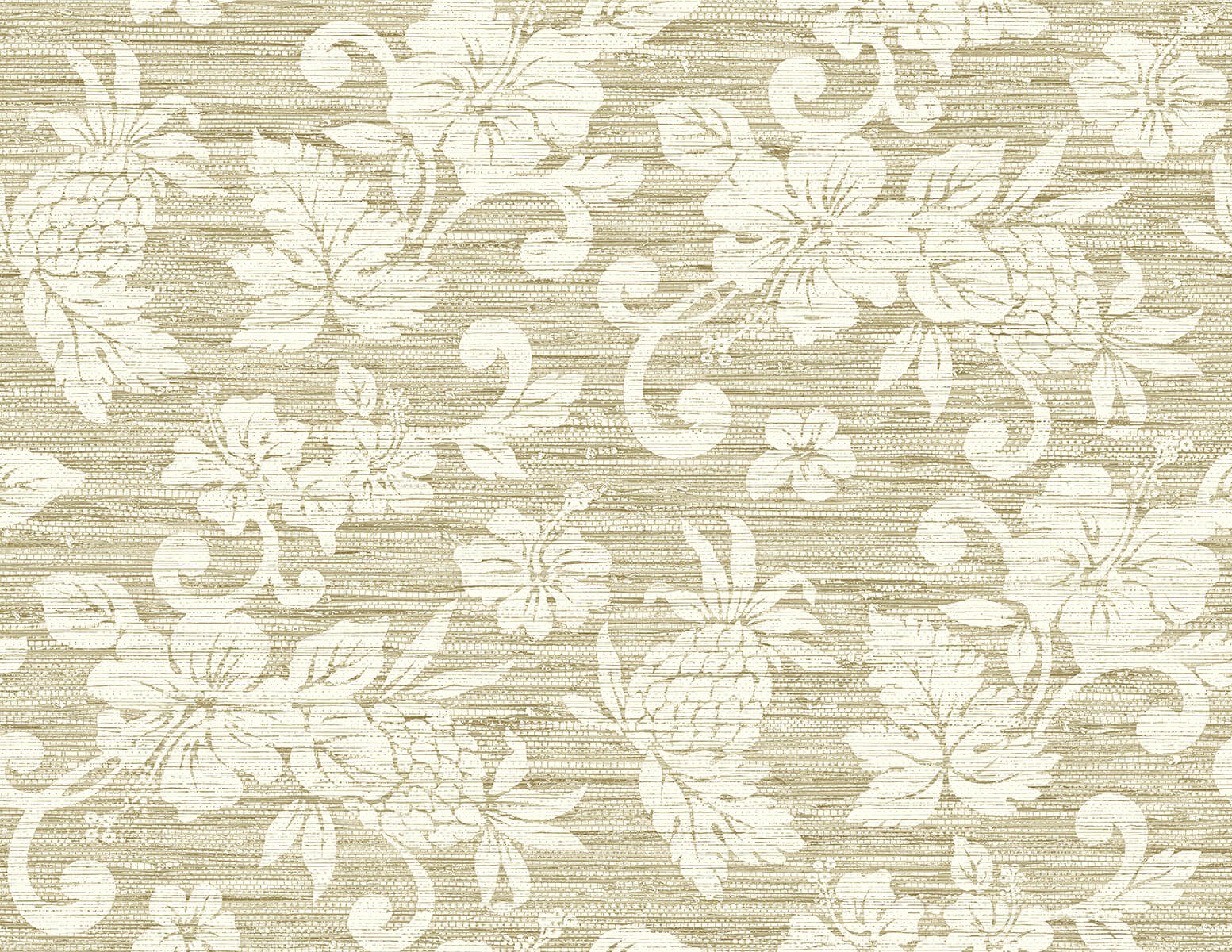 Seabrook Summer House Juno Island Floral Wallpaper - Saddle Tan