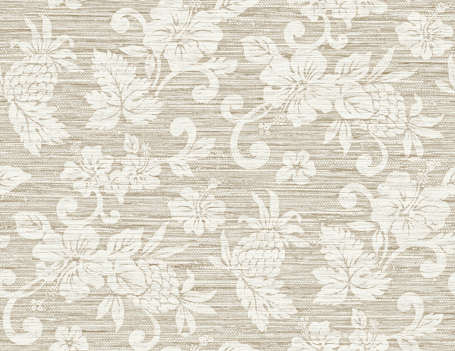 Seabrook Summer House Juno Island Floral Wallpaper - Balanced Beige