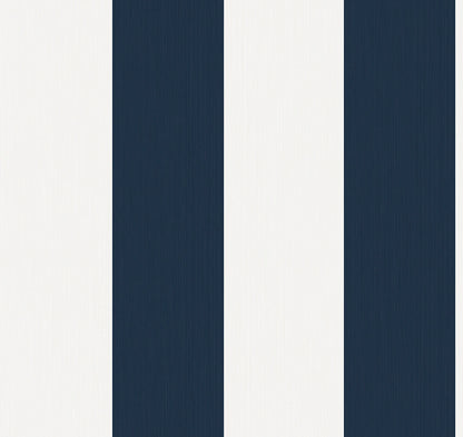 Seabrook Summer House Dylan Striped Stringcloth Wallpaper - Captin Blue