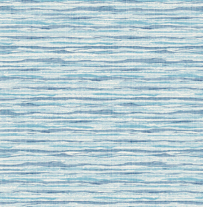Seabrook Summer House Faux Stringcloth Wallpaper - Summer Surf