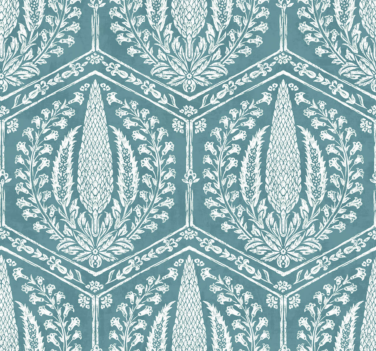 Seabrook Summer House Cyrus Harvest Wallpaper - Mediterranean Blue