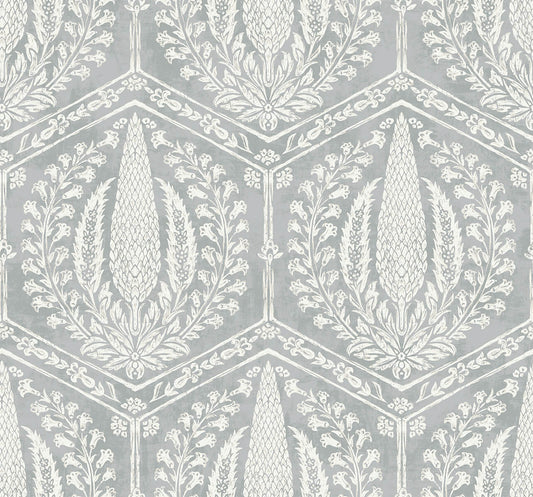Seabrook Summer House Cyrus Harvest Wallpaper - Horizon Grey