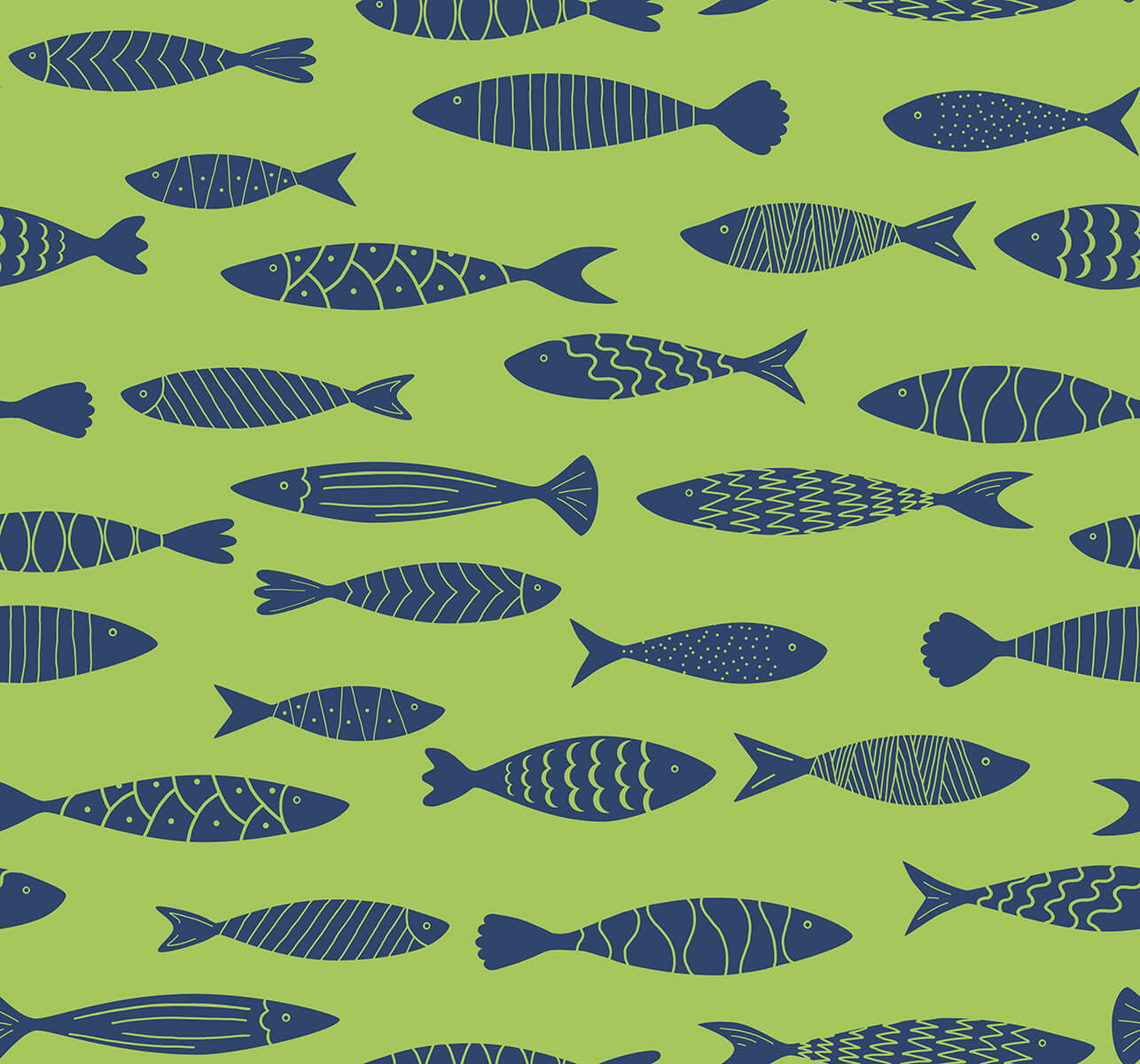 Seabrook Summer House Bay Fish Wallpaper - Buckingham Green