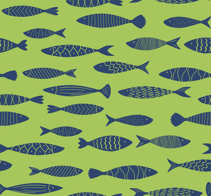 Seabrook Summer House Bay Fish Wallpaper - Buckingham Green