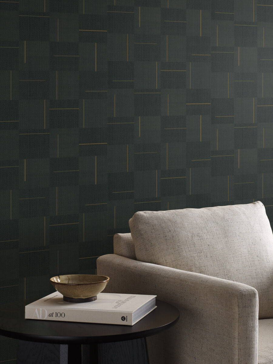 Geo Block Weave Wallpaper