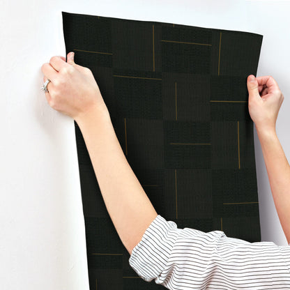 Geo Block Weave Wallpaper