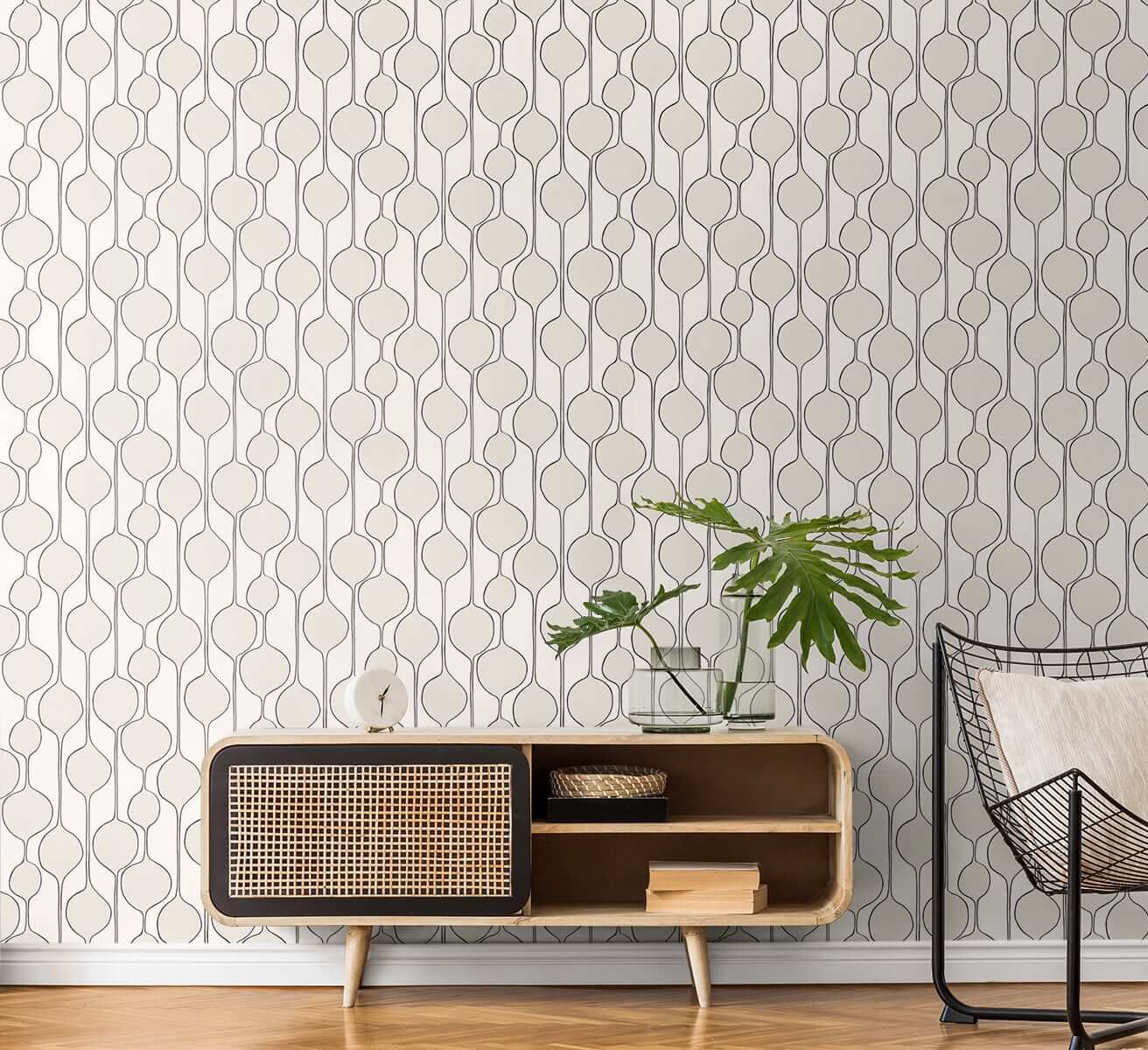Seabrook The Simple Life Minimalist Geometric Wallpaper - Marshmallow
