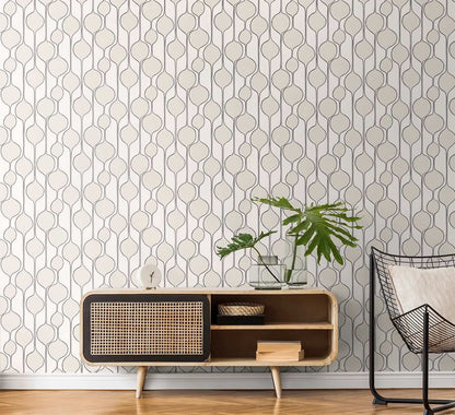 Seabrook The Simple Life Minimalist Geometric Wallpaper - Marshmallow
