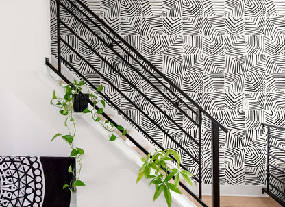 Seabrook The Simple Life Linework Maze Wallpaper - Inkwell