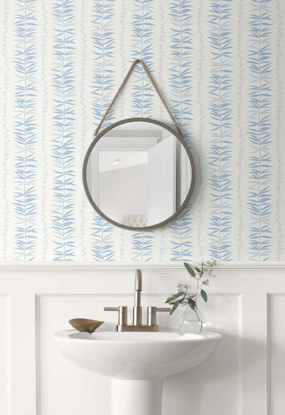 Seabrook The Simple Life Summer Garland Wallpaper - Sky Blue