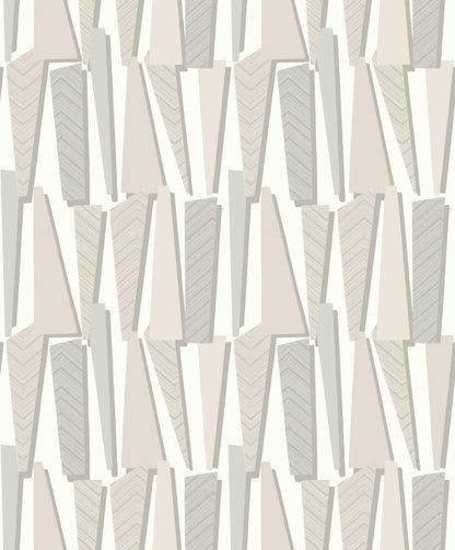 Seabrook The Simple Life Geometric Shadows Wallpaper - Linen