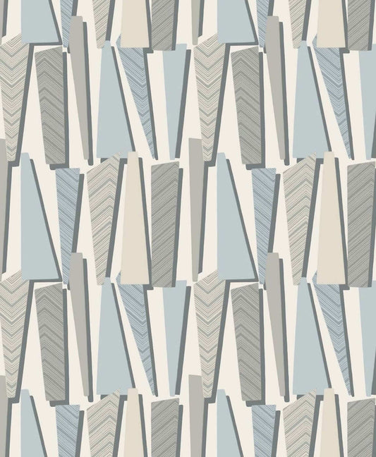 Seabrook The Simple Life Geometric Shadows Wallpaper - Aquamarine