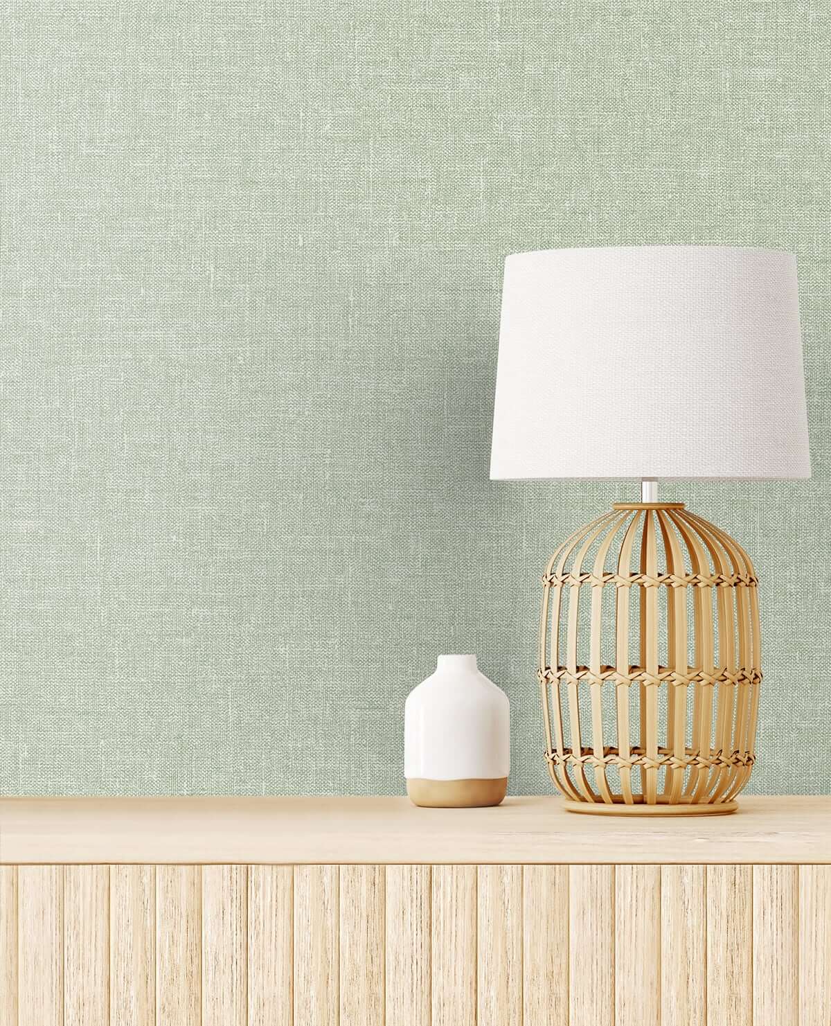 Seabrook The Simple Life Soft Linen Wallpaper - Sage Green