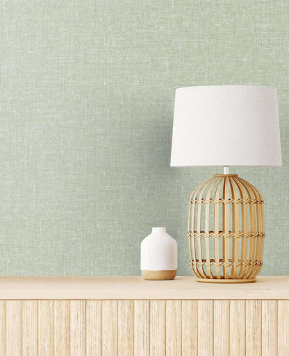 Seabrook The Simple Life Soft Linen Wallpaper - Sage Green