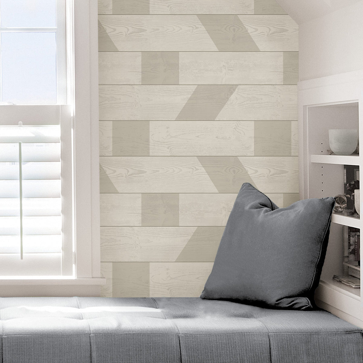 Scott Living Shiplap Peel & Stick Wallpaper, wood in neutral