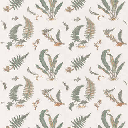 Ferns Embroidery Fabric by G P & J Baker in Verdigris