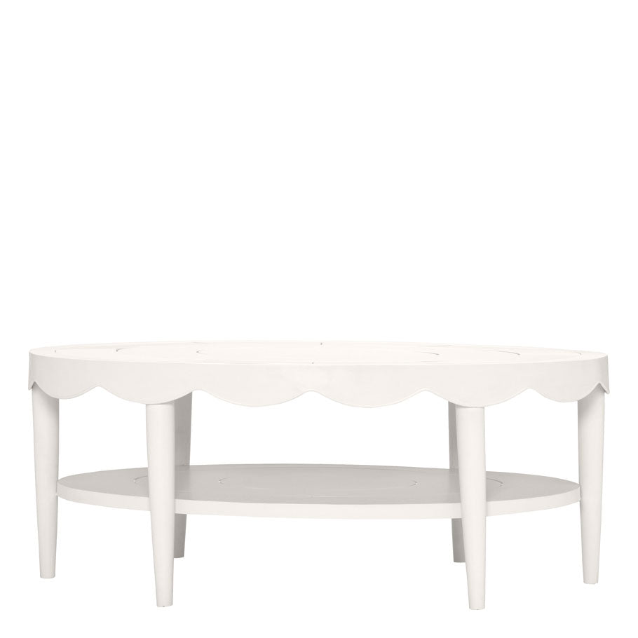 Sash Cocktail Table Oval 122 by JANUS et Cie in Cirrus White