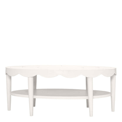 Sash Cocktail Table Oval 122 by JANUS et Cie in Cirrus White