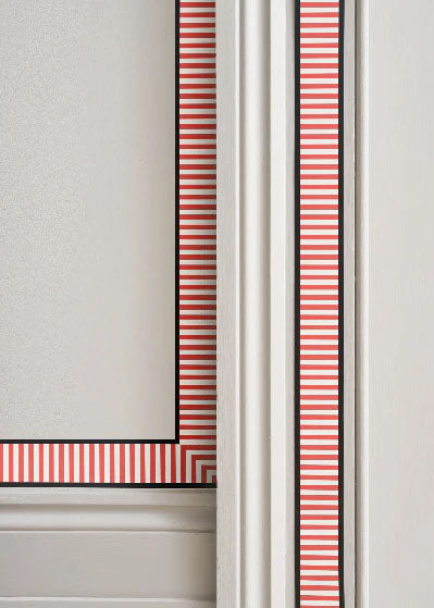 Audrey Wallpaper Border Wallpaper by Studio Atkinson in Red/Black