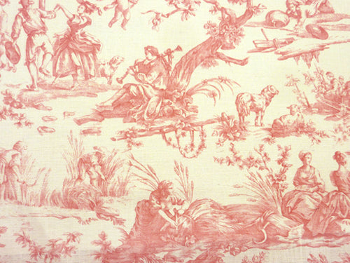Seasons Toile Fabric by Titley & Marr in Pink