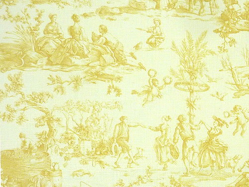 Seasons Toile Fabric by Titley & Marr in Yellow