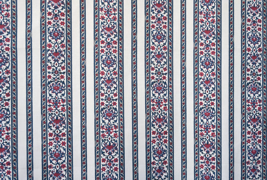 Shawl Stripe Fabric by Titley & Marr in Indigo & Red