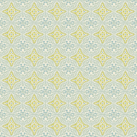 Small Diamond Batik Wallpaper by Betsy Textiles in Chartreuse