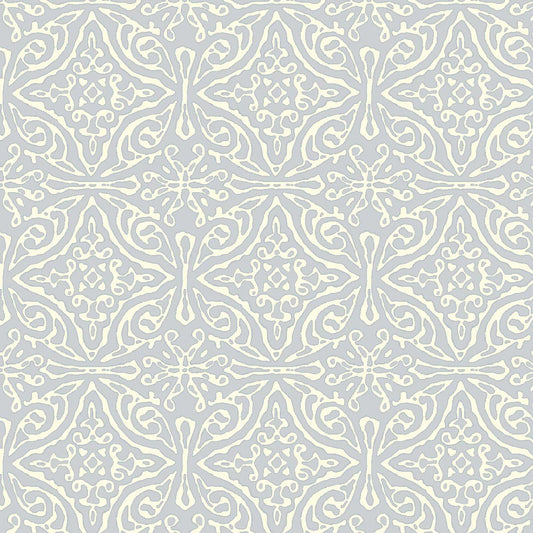 Small Diamond Batik Wallpaper by Betsy Textiles in French Blue