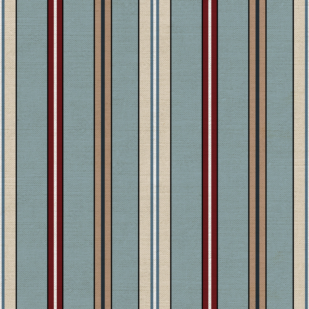Sporty Stripes Linen Fabric by Ottoline in Light Blue