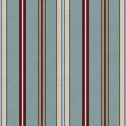 Sporty Stripes Linen Fabric by Ottoline in Light Blue