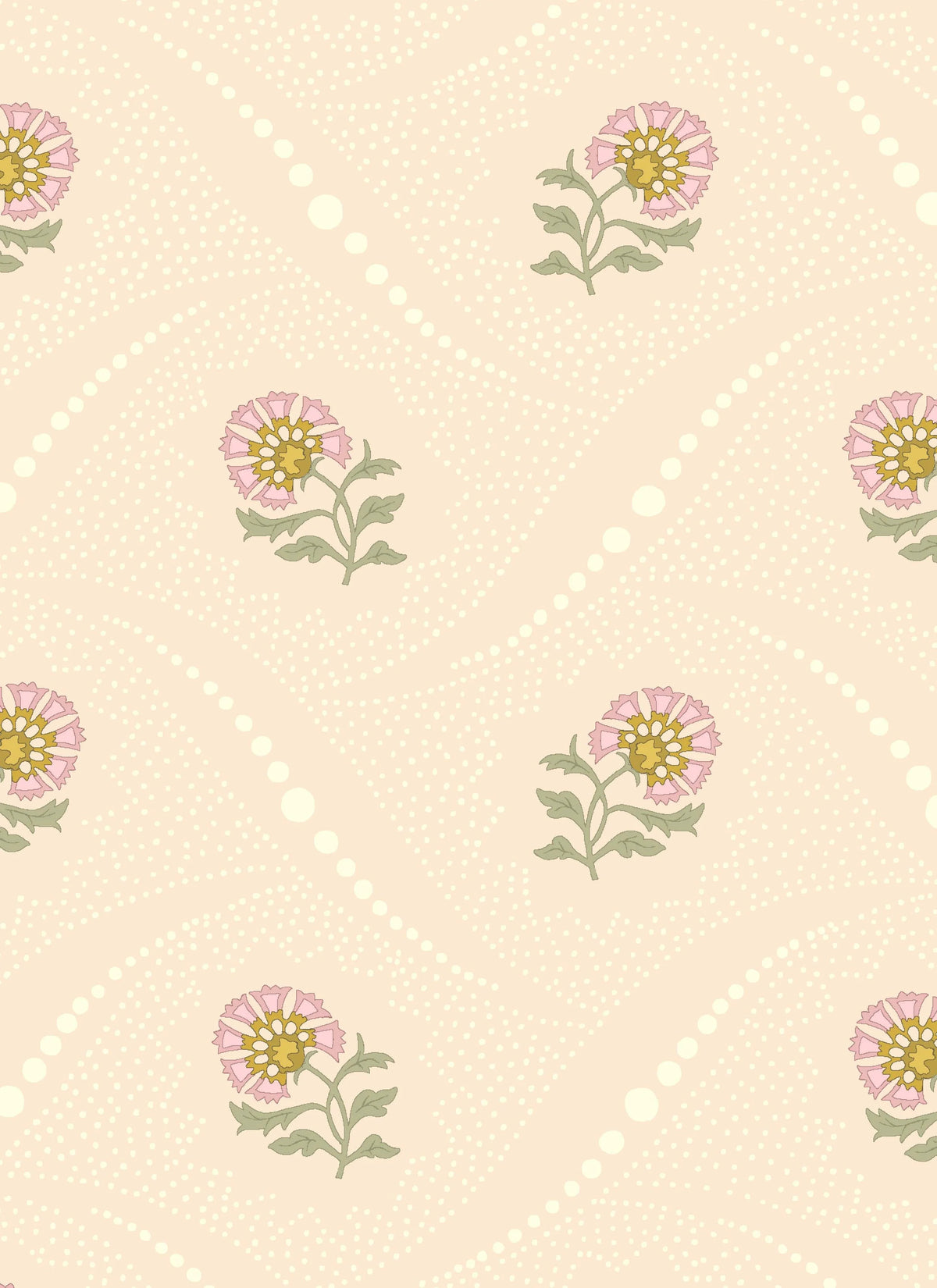 Sprigs Wallpaper by Betsy Textiles in Blush