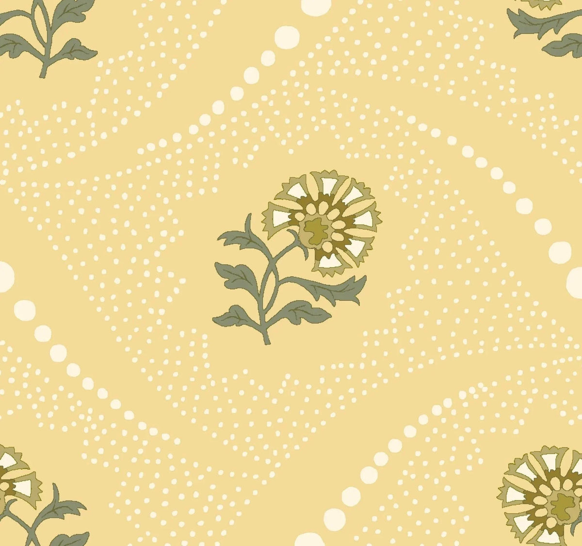 Sprigs Wallpaper by Betsy Textiles in Butter
