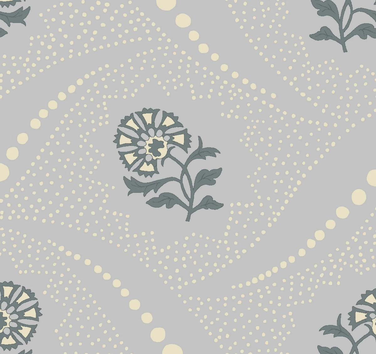 Sprigs Wallpaper by Betsy Textiles in French Blue